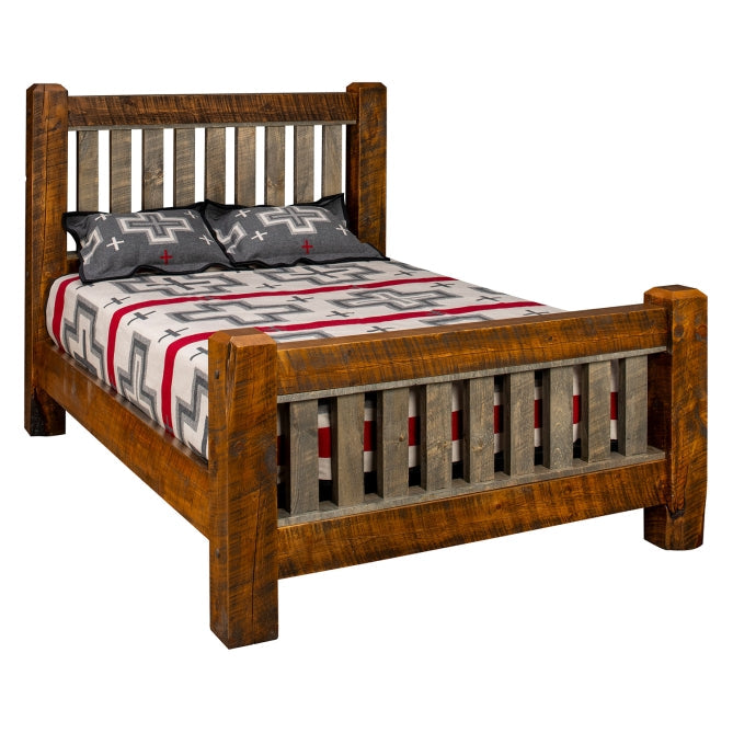Sawmill Spindle Barn Wood Style Bed