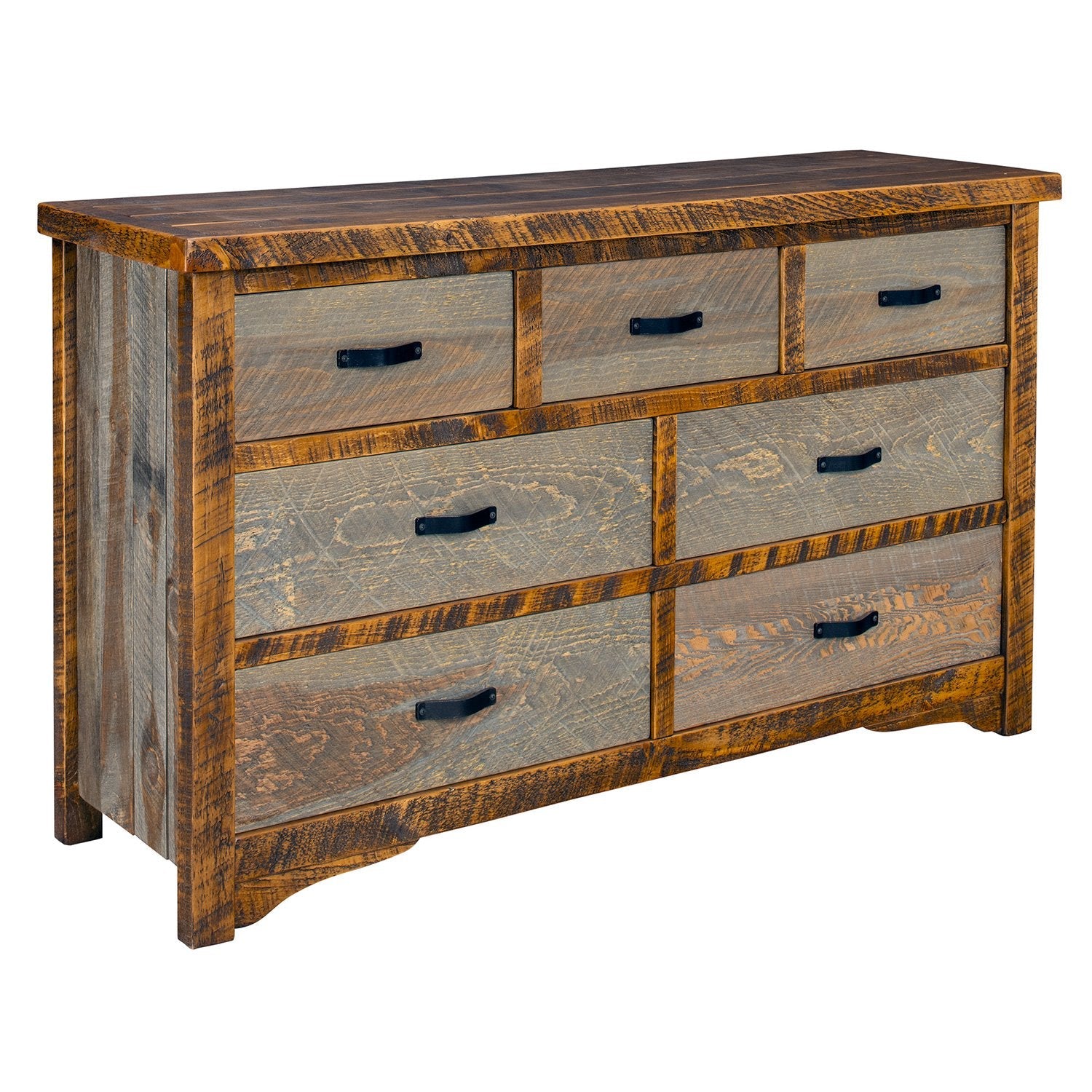 7 Drawer Barnwood Dresser - Sawmill Collection