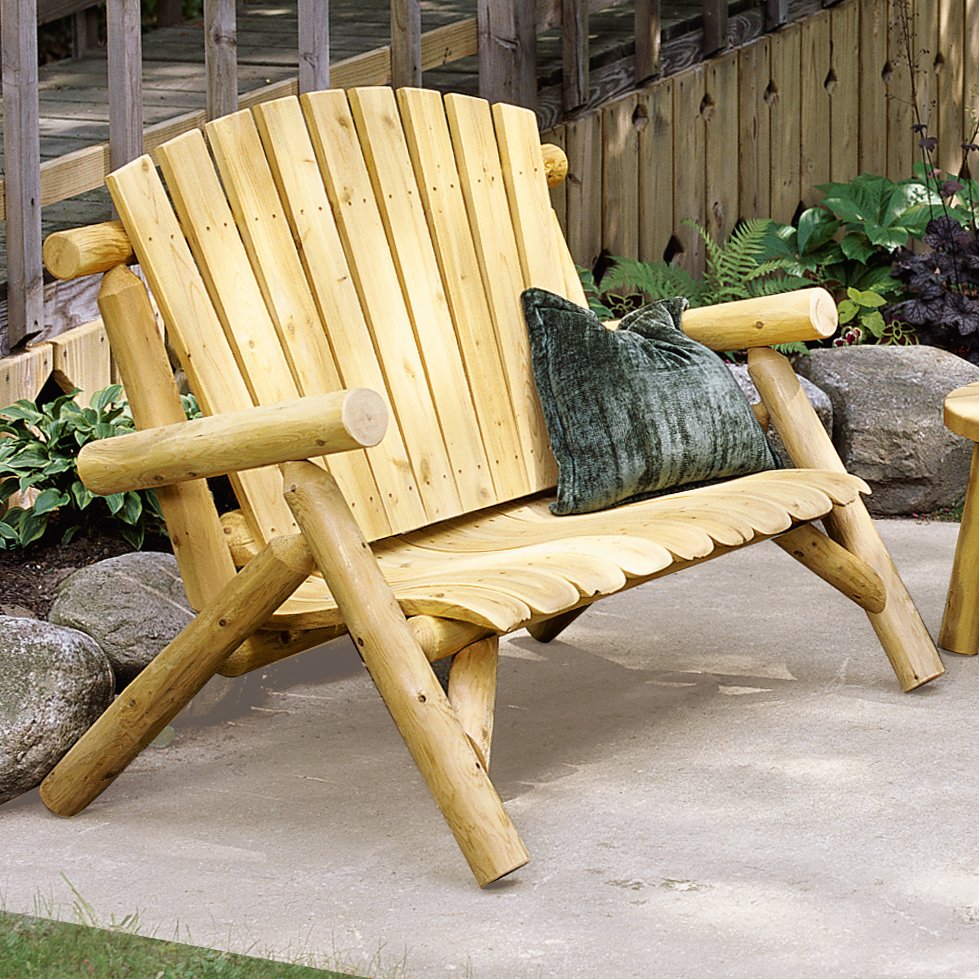 Cedar Log Loveseat for Outdoors