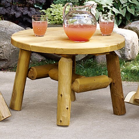 Rustic Log Outdoor Coffee Table