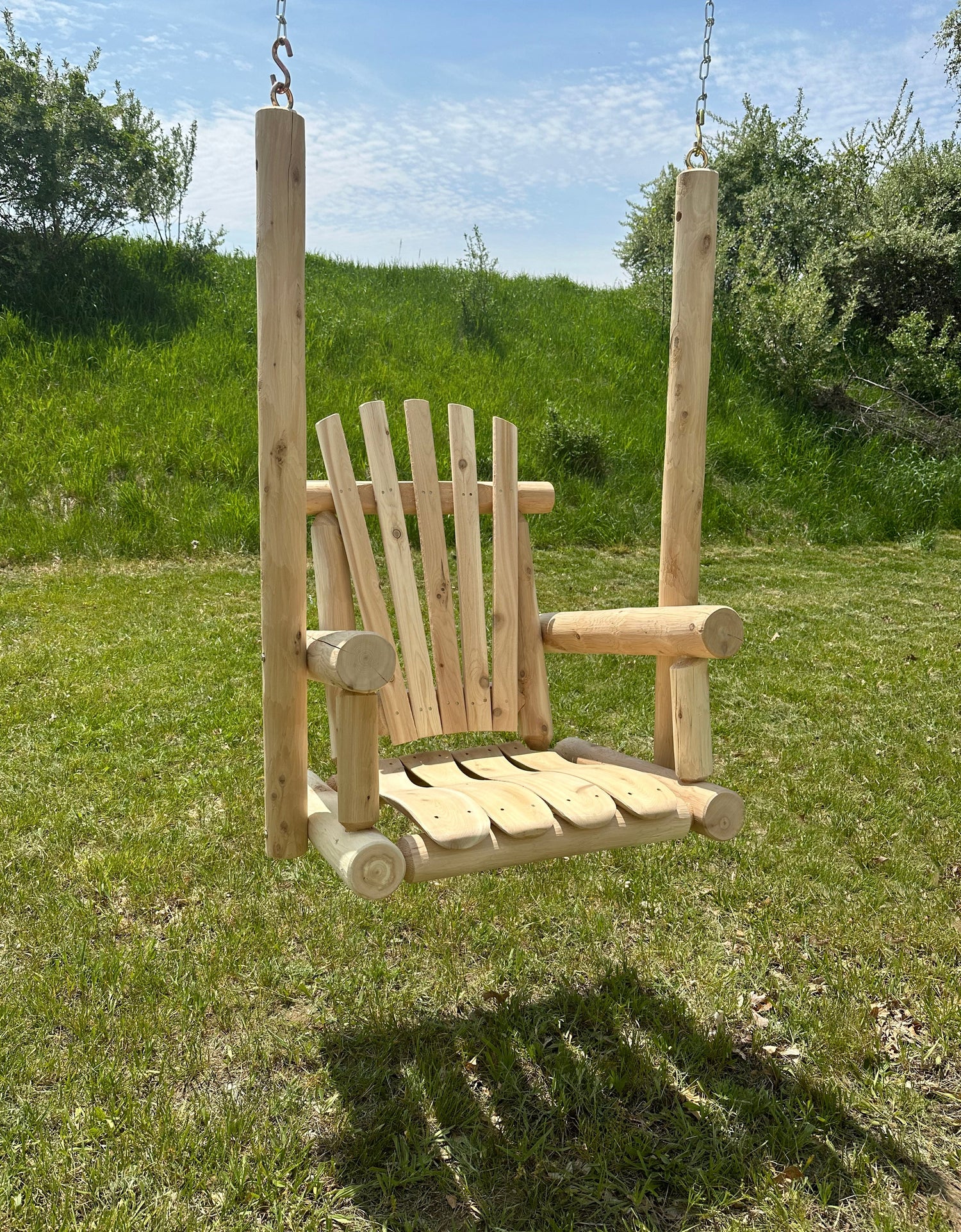 Log Chair Porch Swing