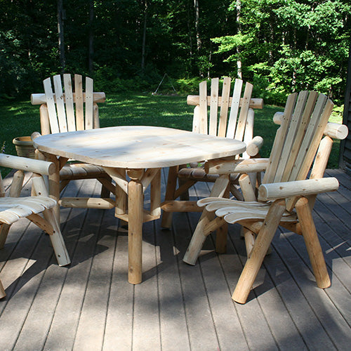Rustic Table and Log Chair Dining Set