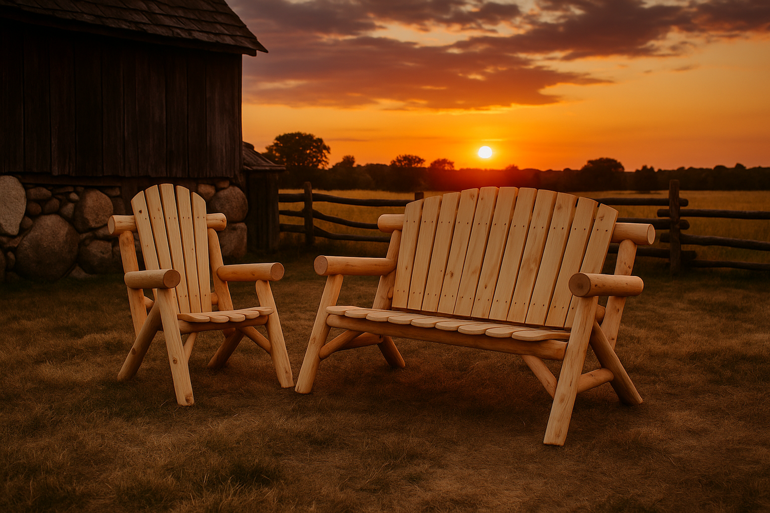 Rustic Outdoor Cedar Log Furniture
