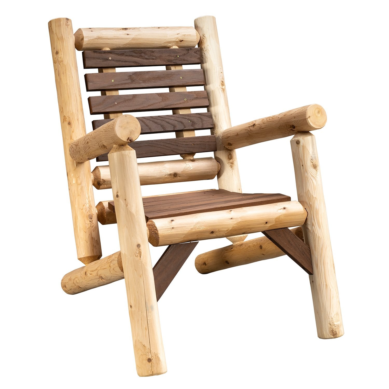 Thermally Modified Wood and Cedar Log Lounge Chair