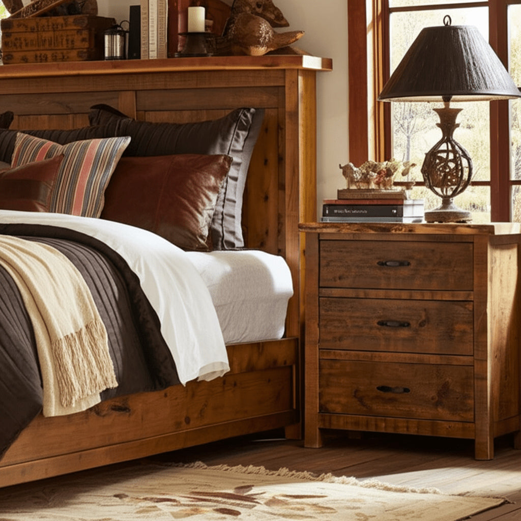 Canterbury 3 Drawer Barnwood Style Chest with Live Edge Pine Slab Top