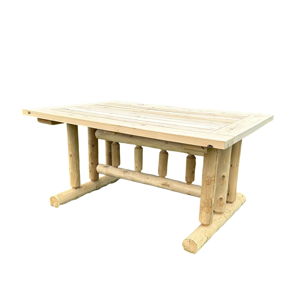 6' Cedar Log Patio Table — Northern White Cedar — Outdoor Patio — Lakeland Mills