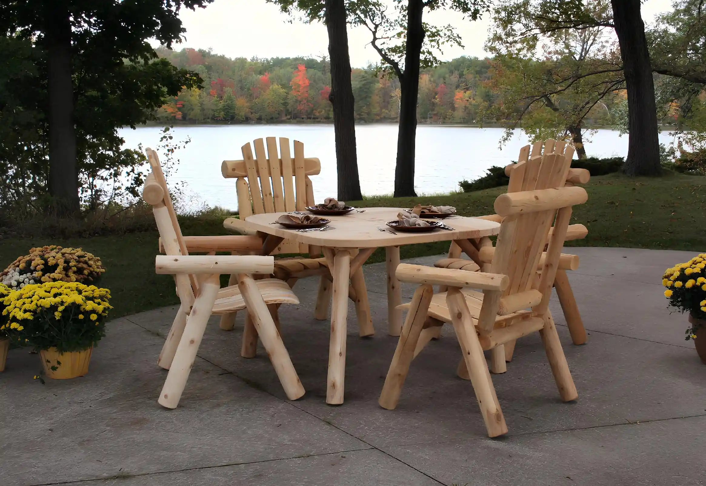 Rustic table sets outdoor furniture