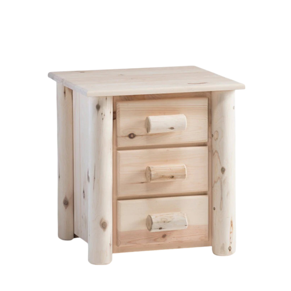 Lakeland Frontier 3 Drawer Log Nightstand