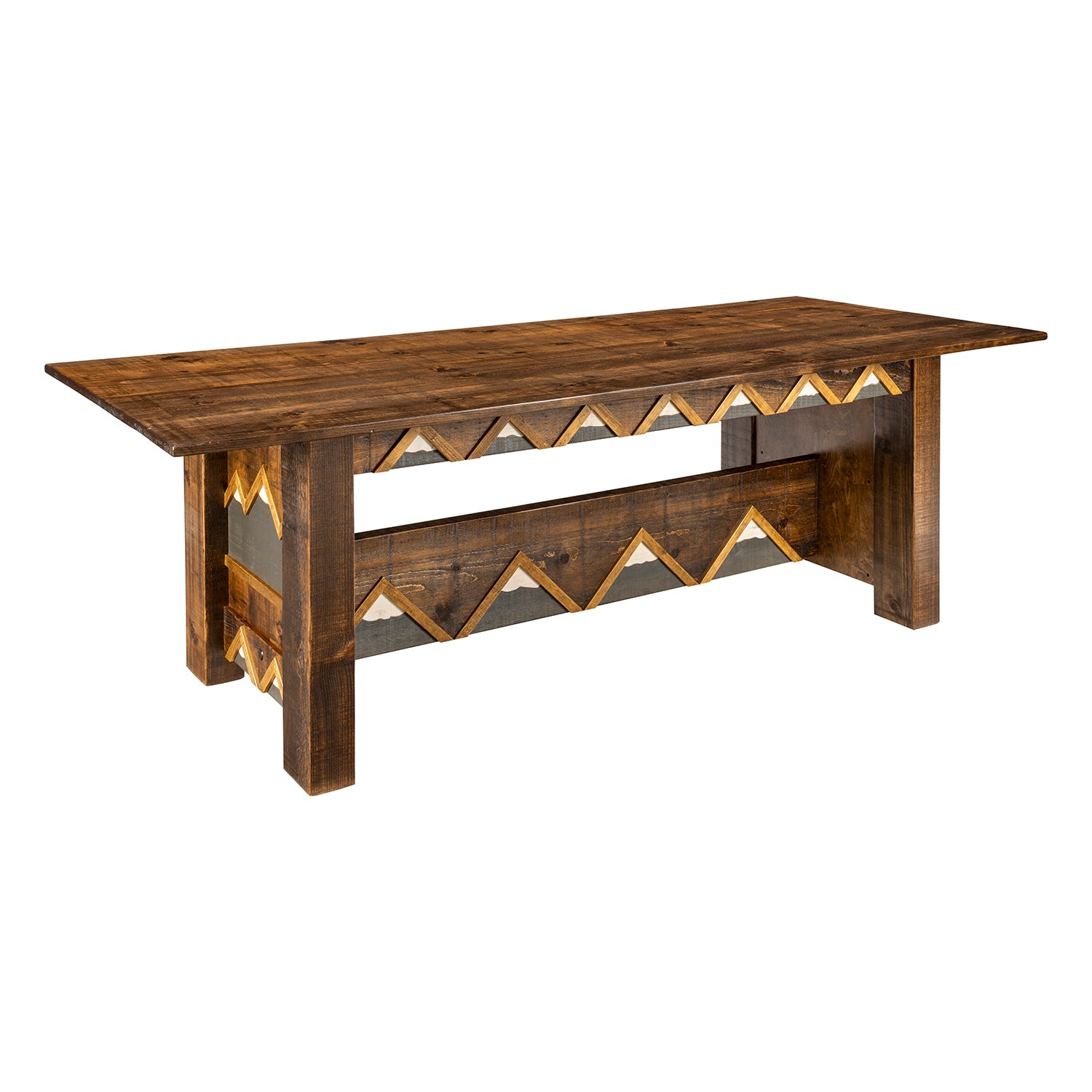 Custom-made rustic centerpiece table adorned with farm-style decor