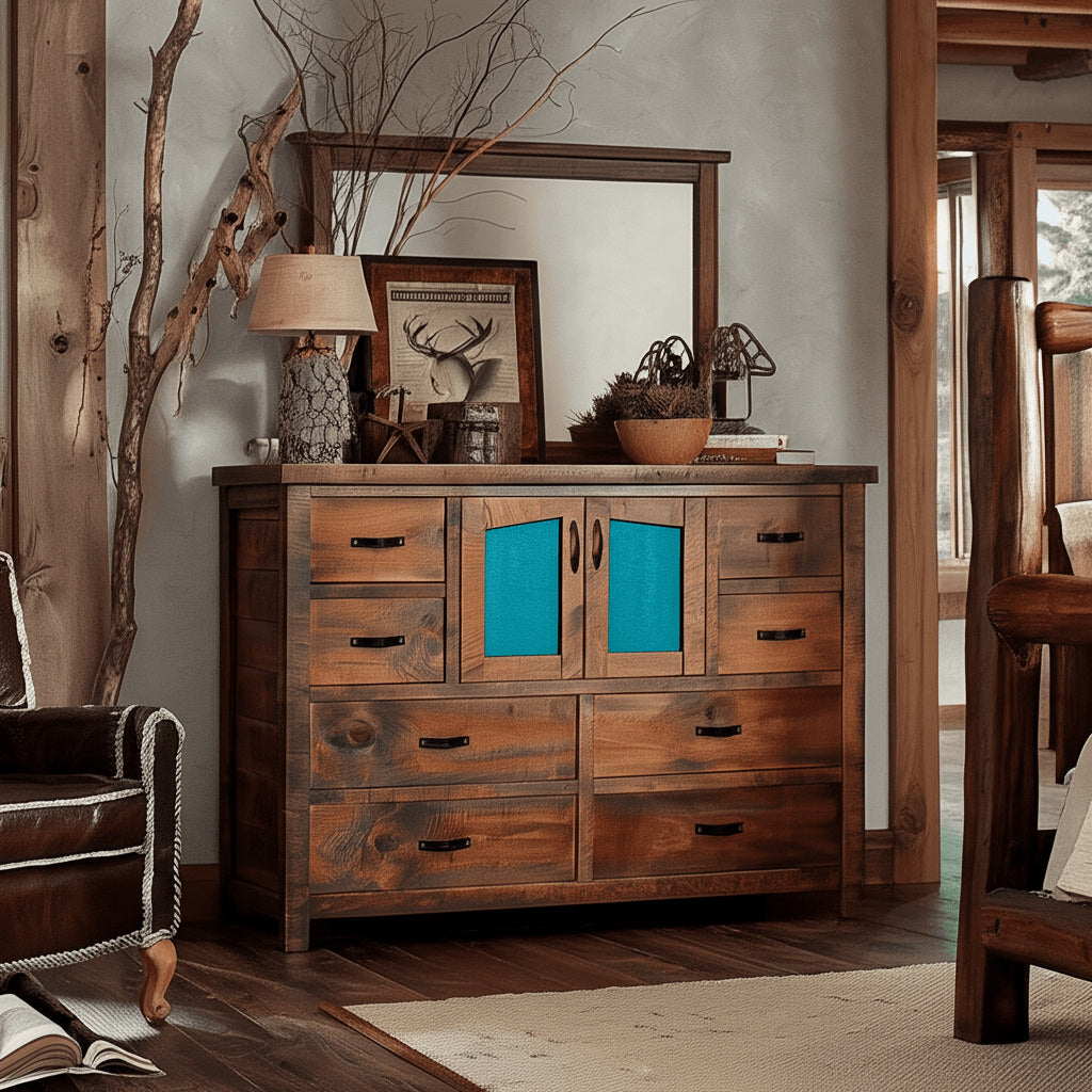 Rustic Ranchero 8 Drawer Dresser