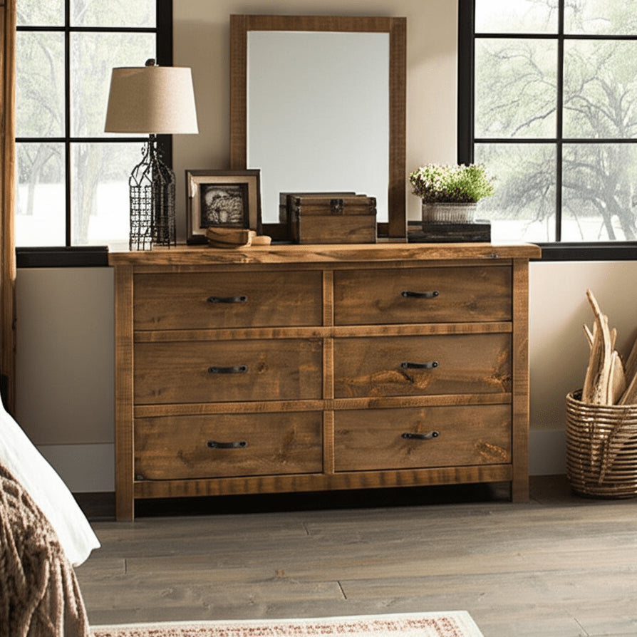 Canterbury Pine 6 Drawer Dresser