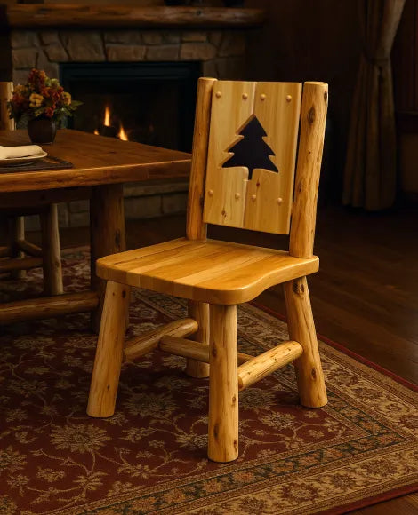 Hand Peeled Cedar Silhouette Log Dining Chair