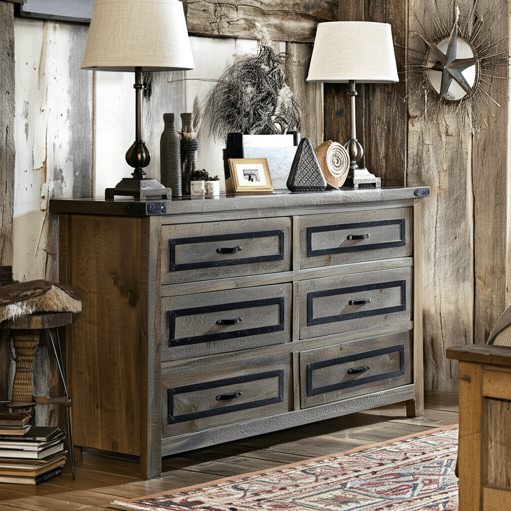 Heritage Pine 6 Drawer Dresser
