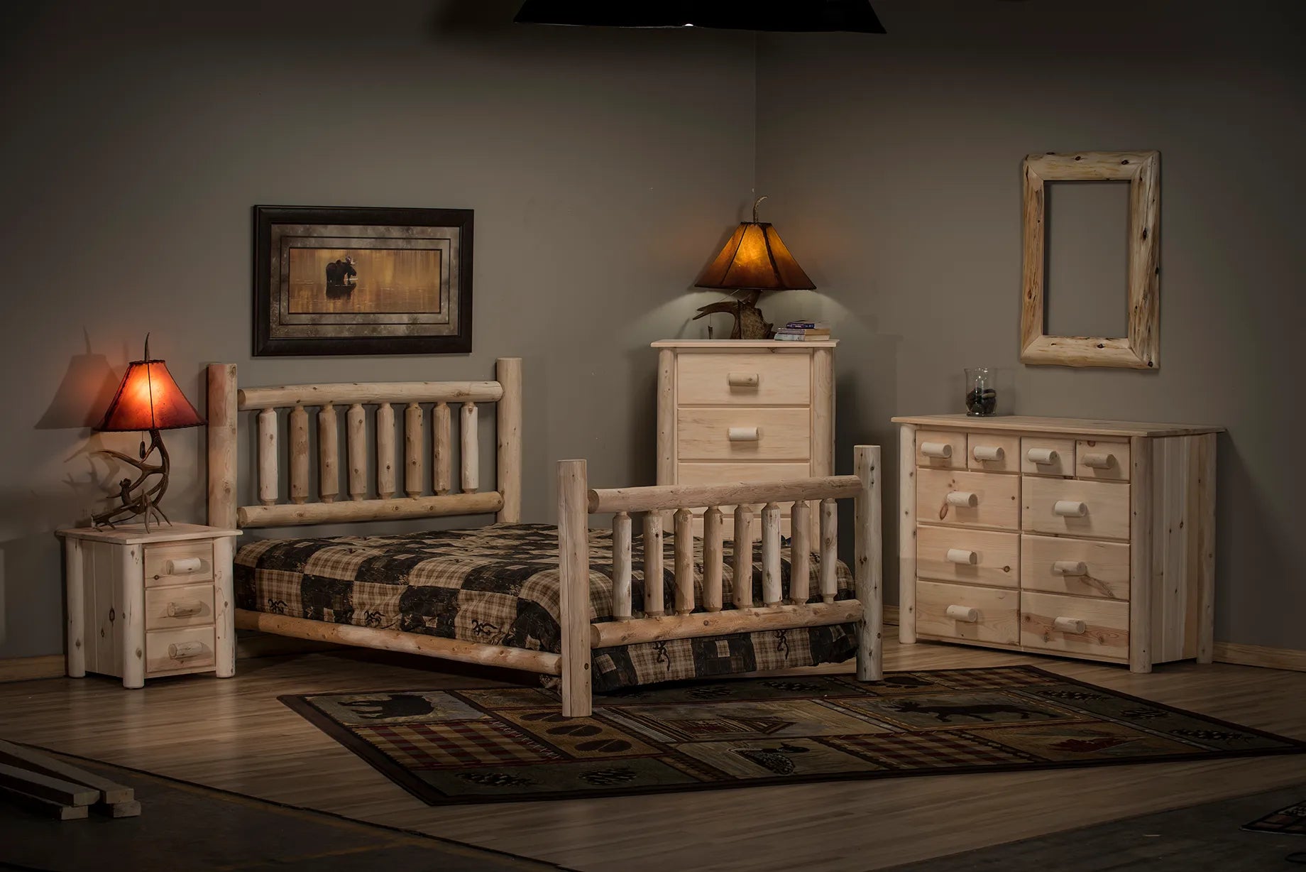 Elegant rustic bedroom set furniture