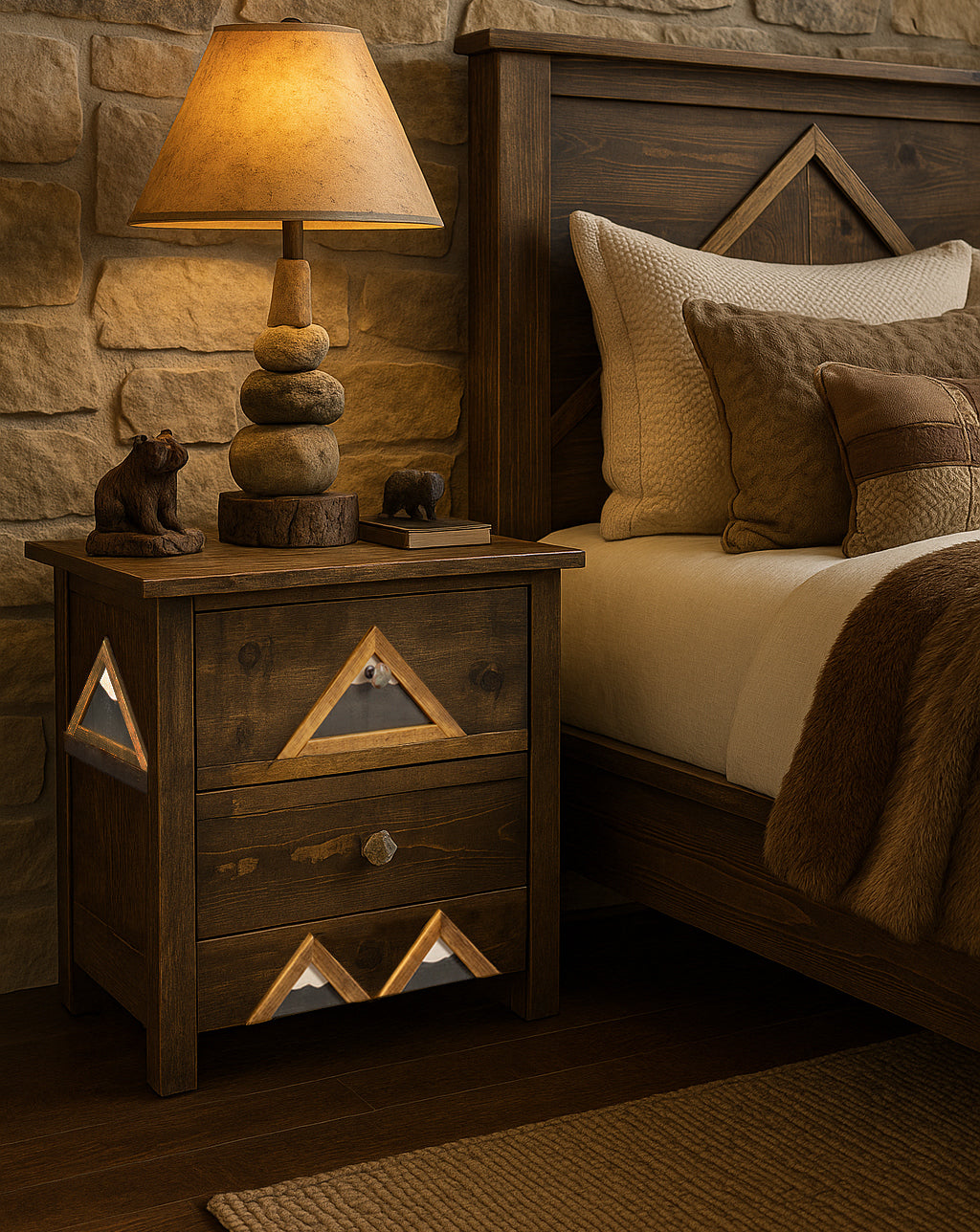 Rocky Mountain 2 Drawer Nightstand