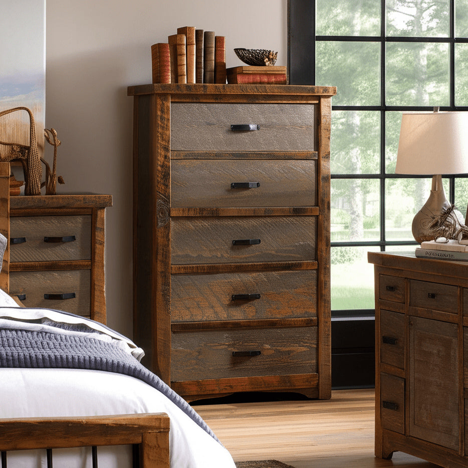 Sawmill Rough Sawn 5 Drawer Chest