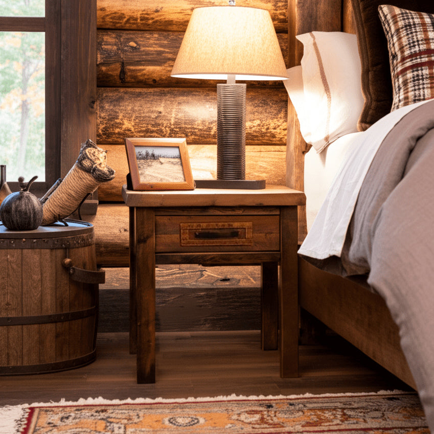 Timber Haven Barnwood 1 Drawer Nightstand