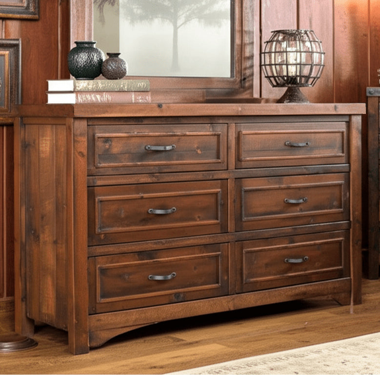 Timber Haven Barnwood 6 Drawer Dresser