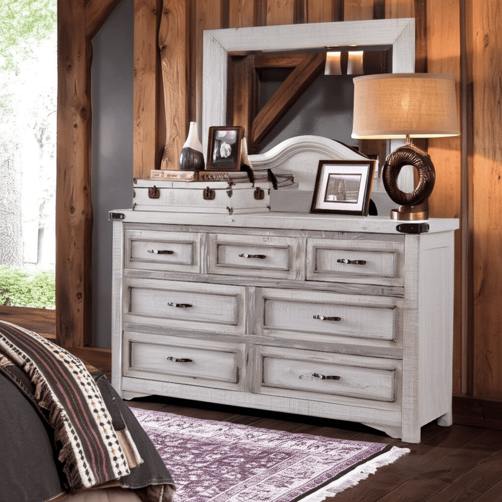 Timber Haven Barnwood 7 Drawer Dresser