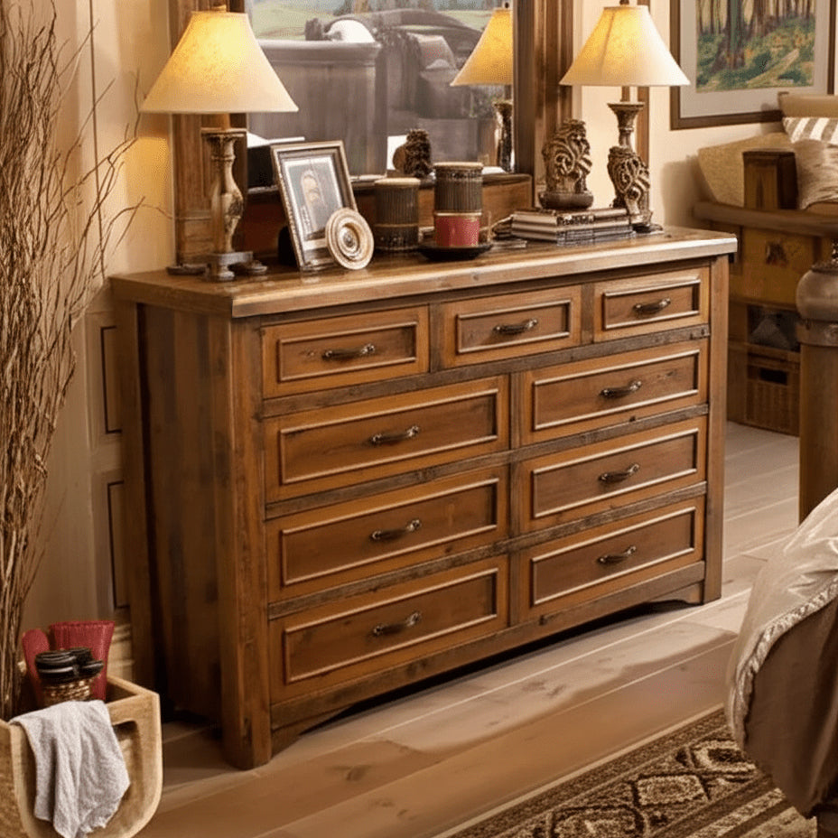 Timber Haven Barnwood 9 Drawer Dresser