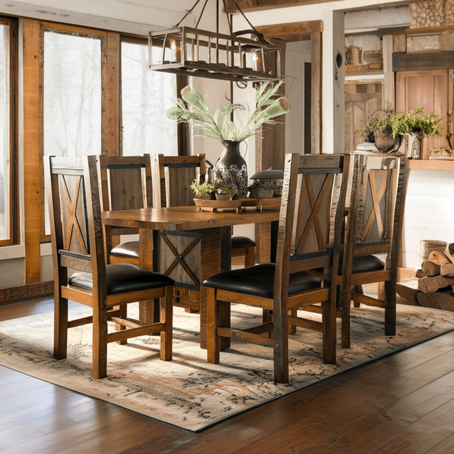 Western Winds Barn Door Trestle Dining Table