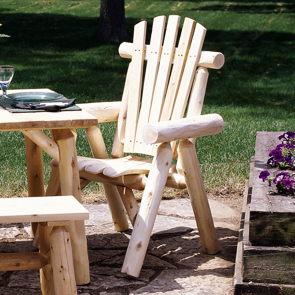 Cedar Log Outdoor Dining Chair