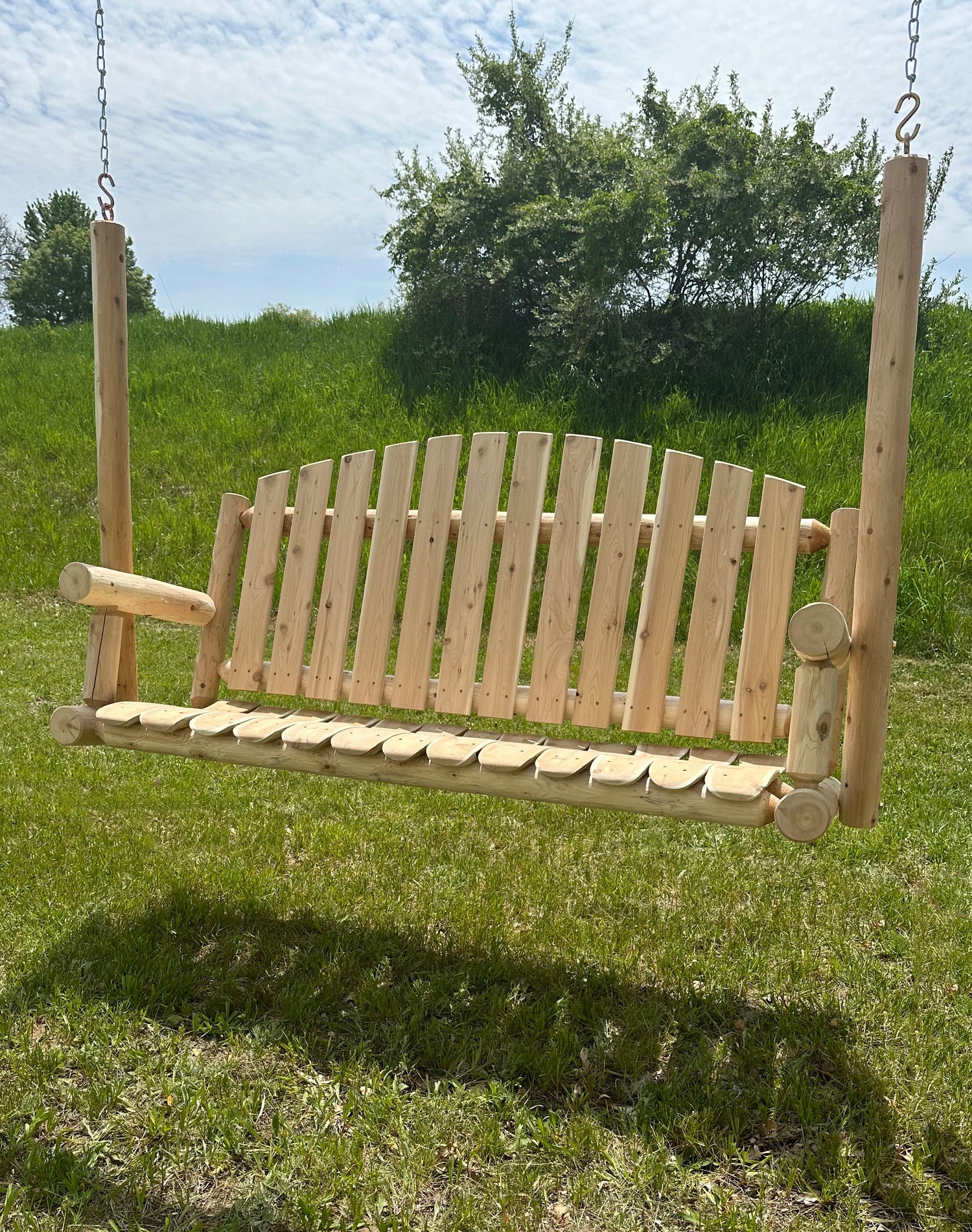 Country Garden Log Porch Swing