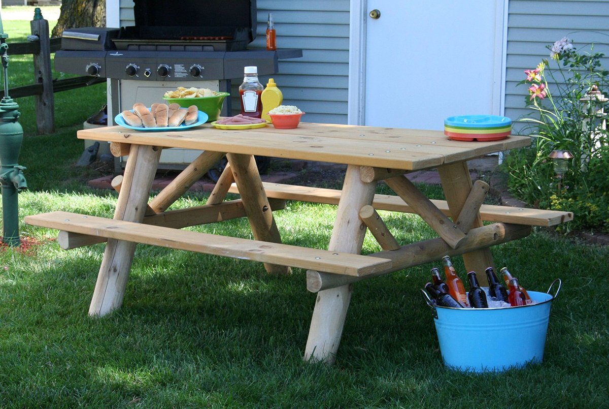 Log Picnic Table