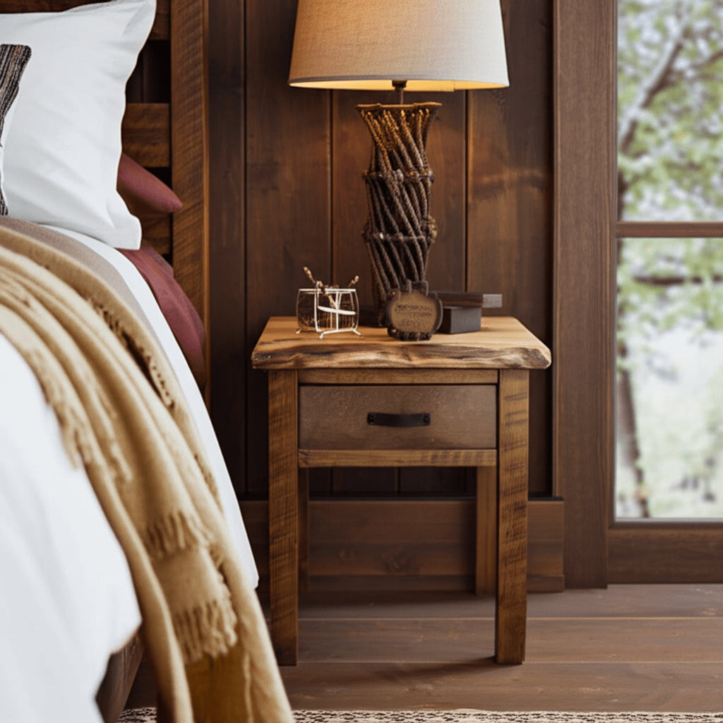 Canterbury Pine One Drawer Nightstand – Rustic Elegance with All-Wood Construction