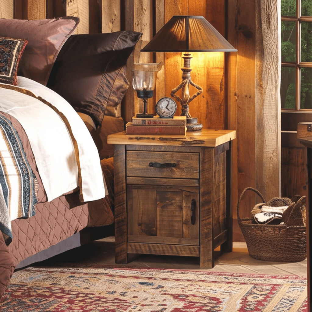 Canterbury Enclosed Rustic Barn Wood Nightstand