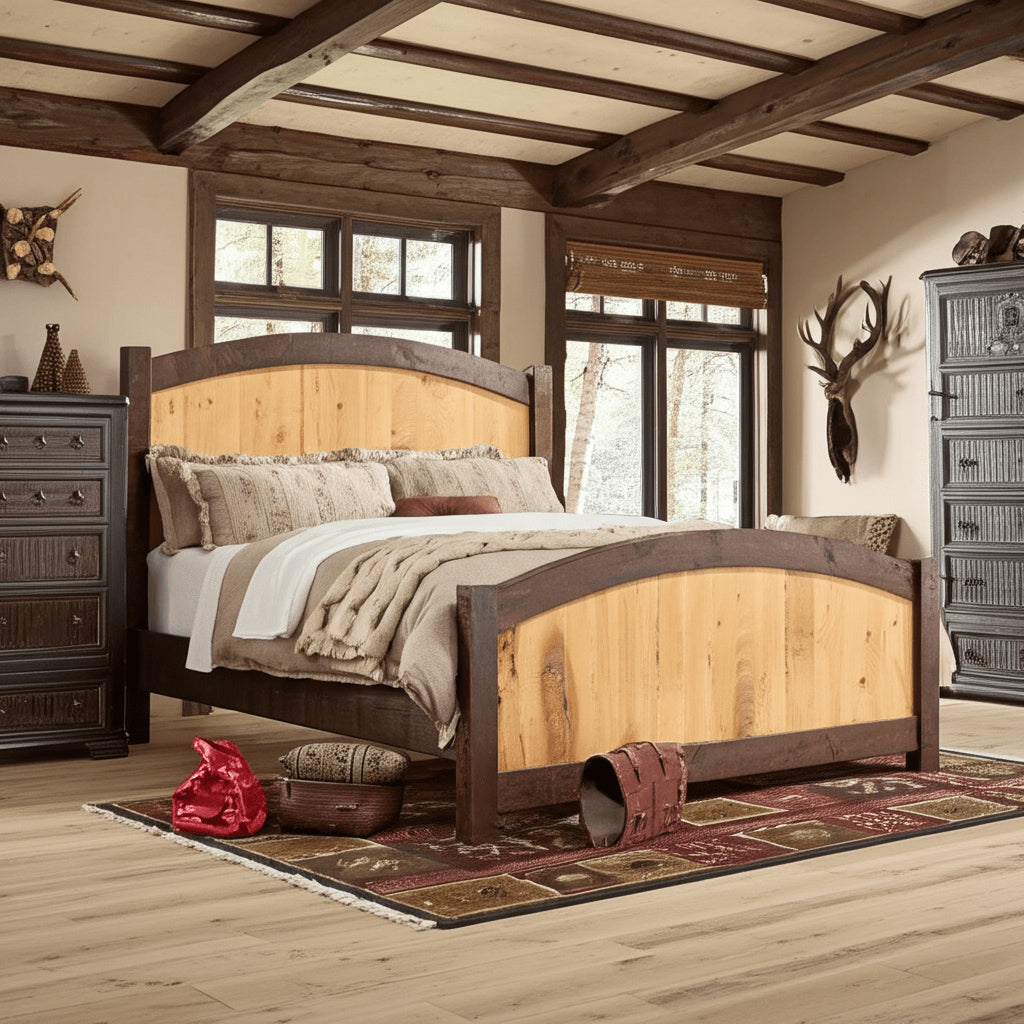 Canyon Rapids Barnwood Style Panel Bed
