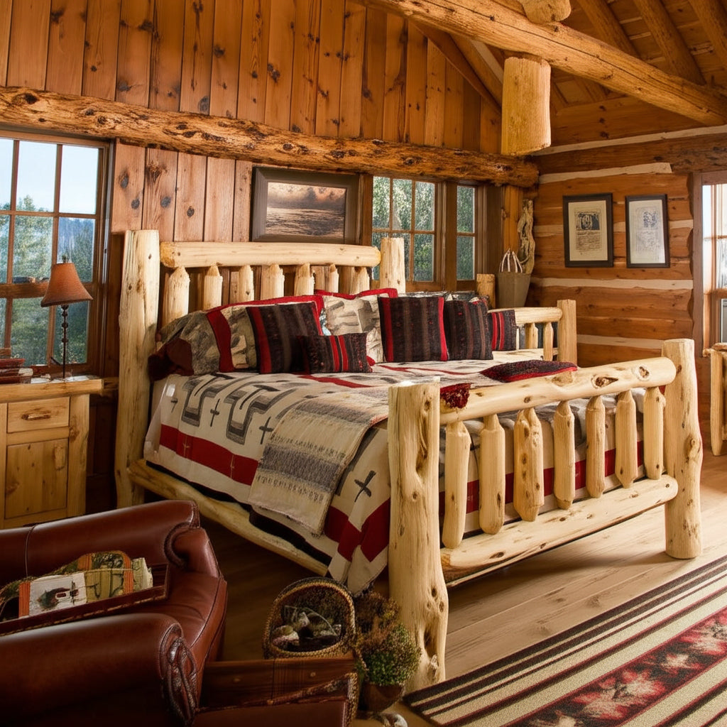 Rustic Cedar Log Bed