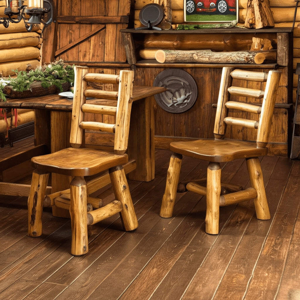 Cedar Log Hand Peeled Rustic Dining Chair