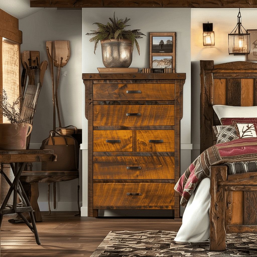Barn Wood Style 6 Drawer Rustic Chest of Drawers