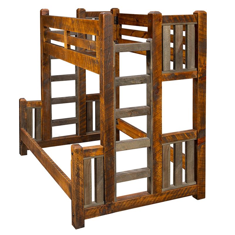 Sawmill Rough Sawn Twin over Full Bunk Bed