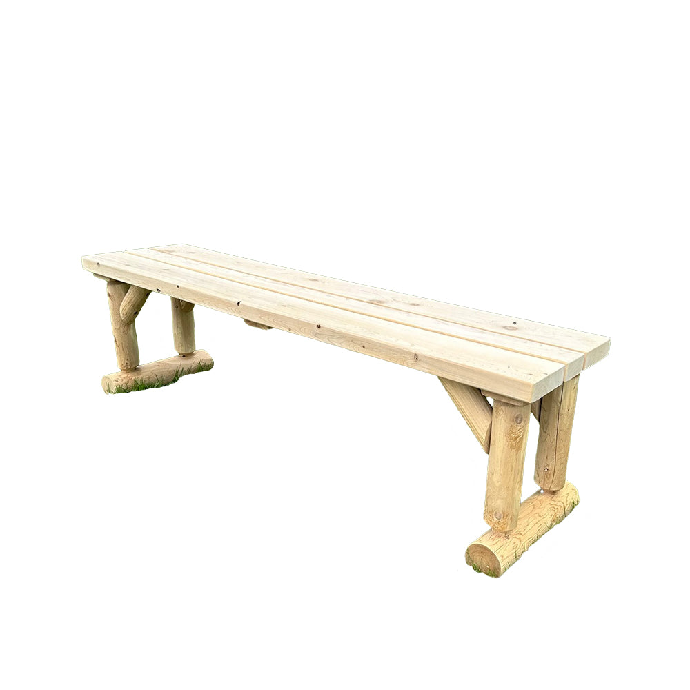 7' Cedar Log Patio Bench