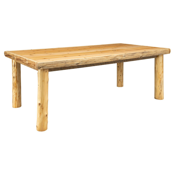 Hand Peeled Cedar Log Rectangle Dining Table