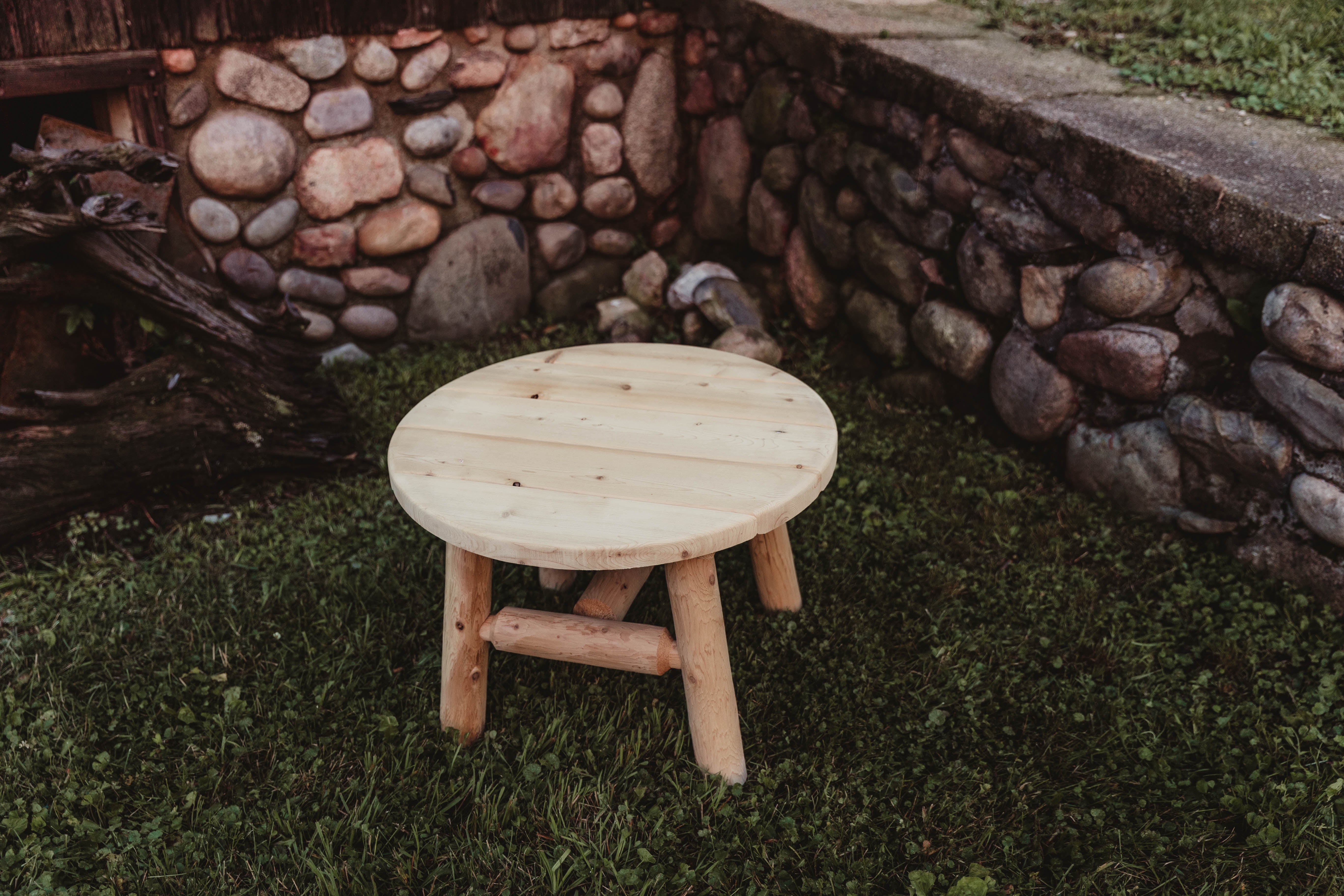 Cedar Log Round Coffee Table