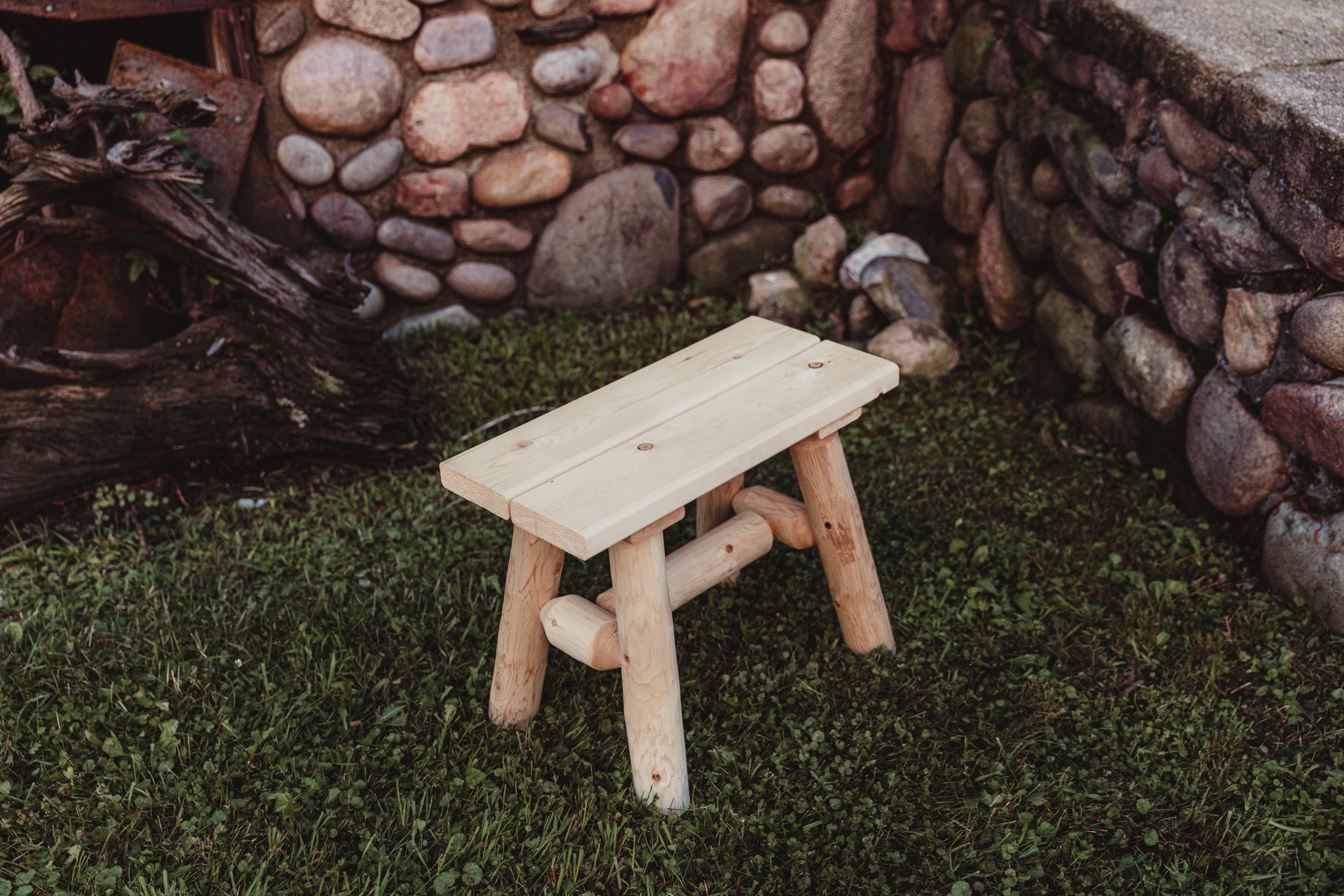 Cedar Log 23" End Bench (pair)