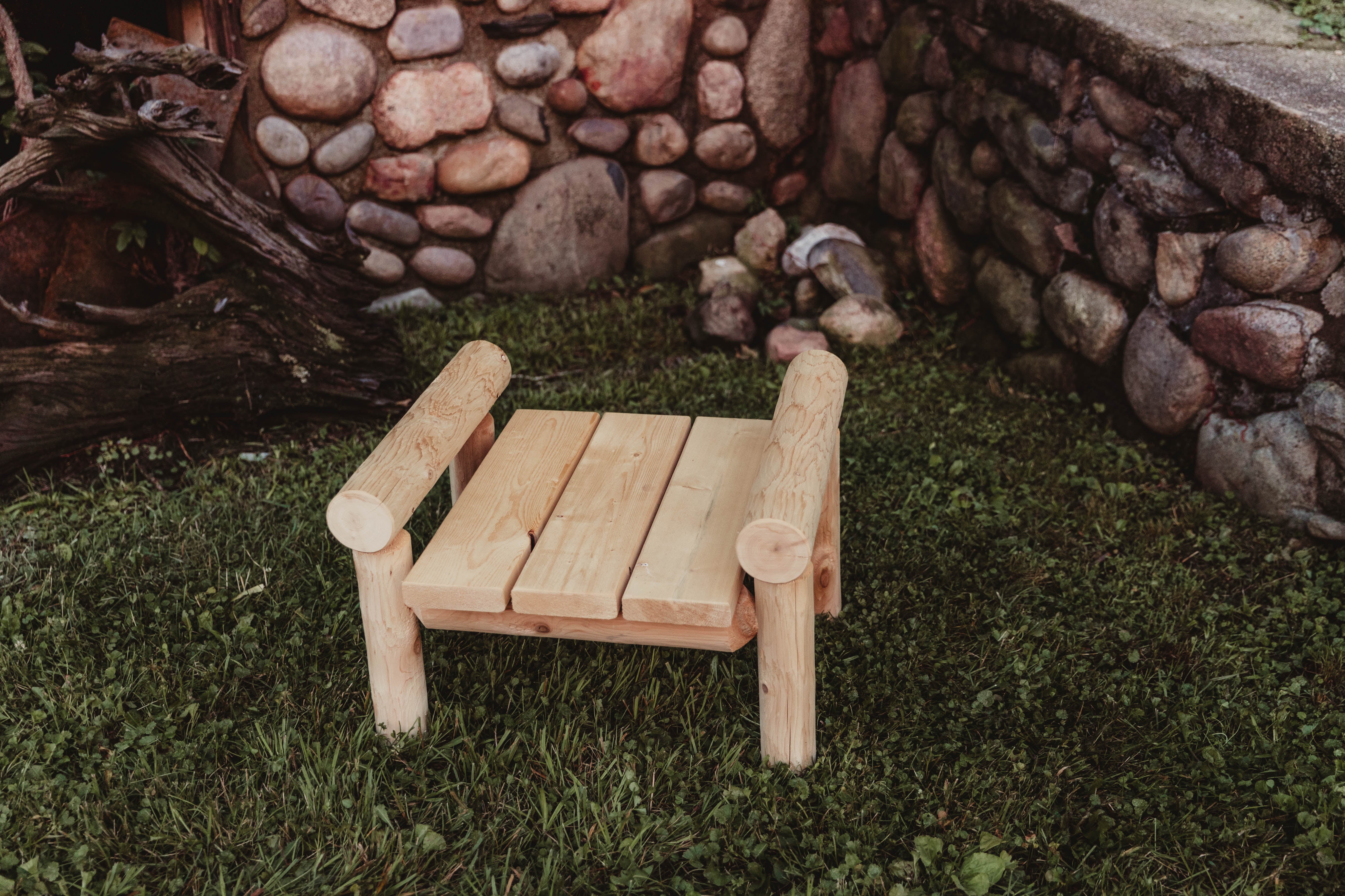 Cedar Log Ottoman