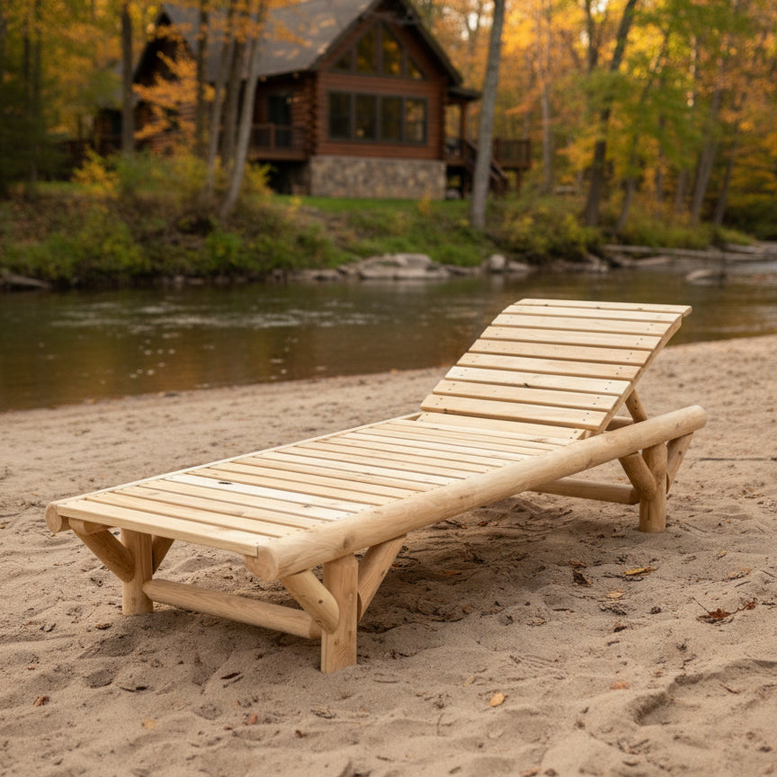 Total Comfort Cedar Log Chaise Lounge