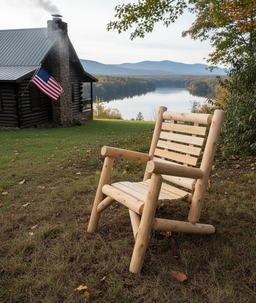 Total Comfort Cedar Log Lounge Chair