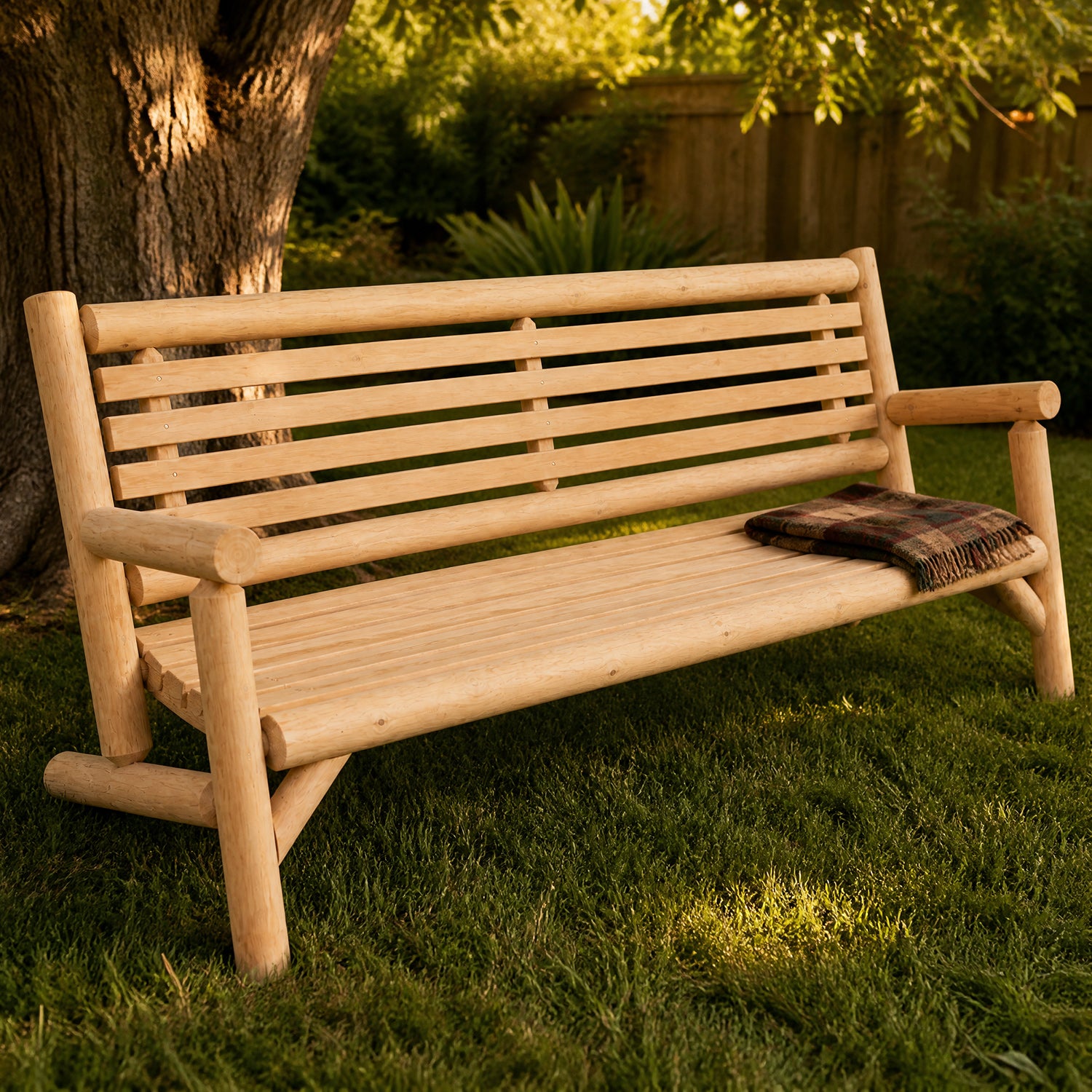 Total Comfort Cedar Log 6 Foot Loveseat