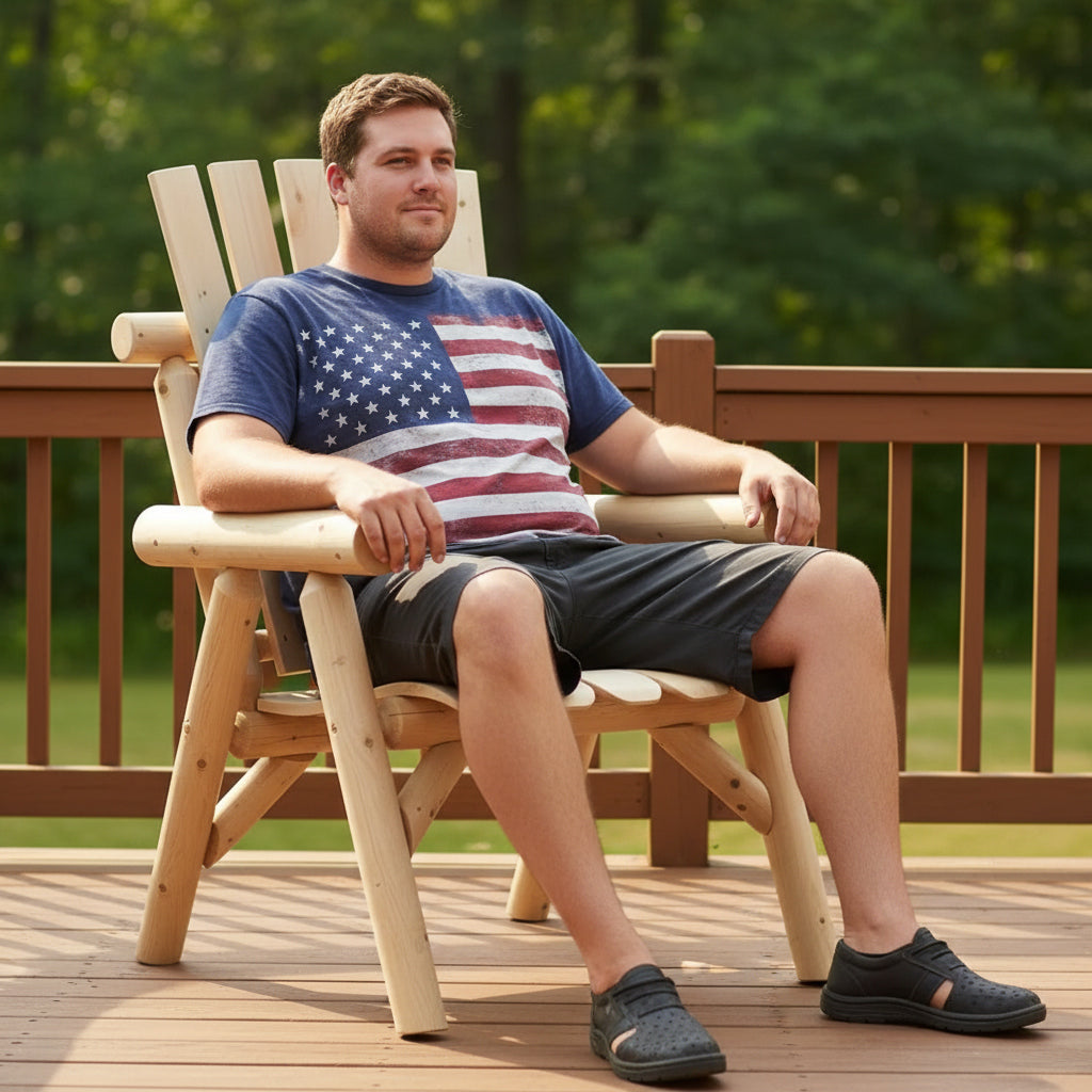 American Cedar Log Lounge Chair