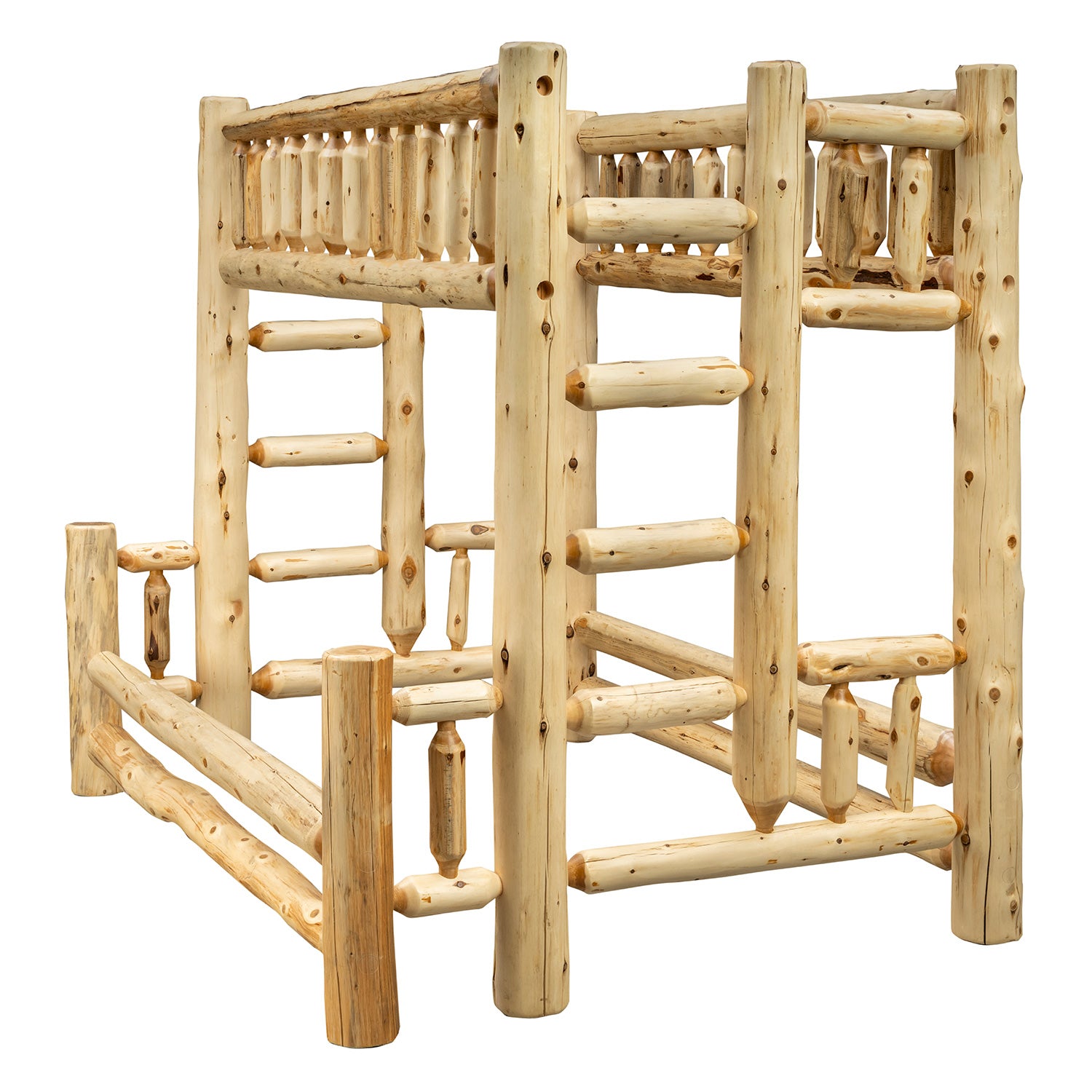 Hand Peeled Cedar Log Bunk Bed