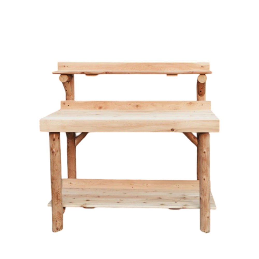 Cedar Log 4 Foot Potting Table