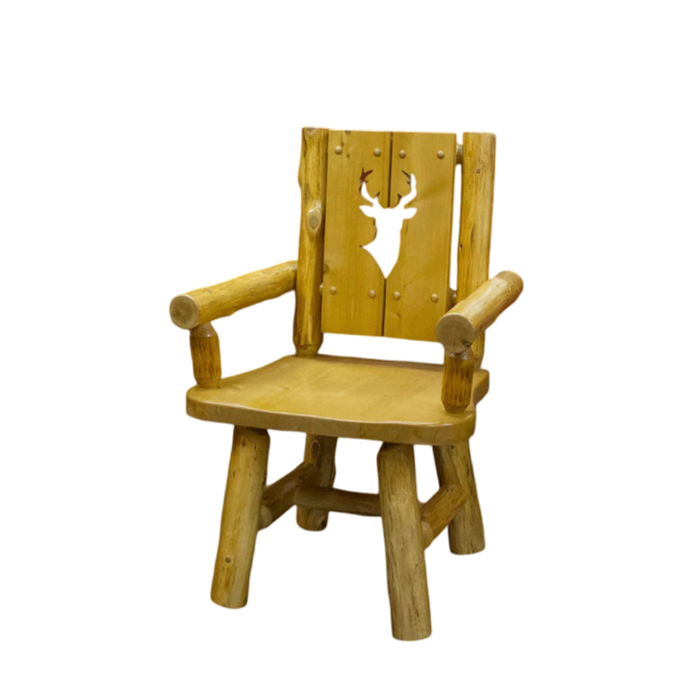 Hand Peeled Cedar Silhouette Log Arm Dining Chair