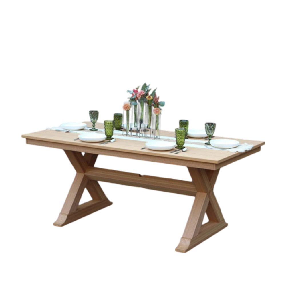 Outdoor Essential Poly 6 Foot X Brace Dining Table