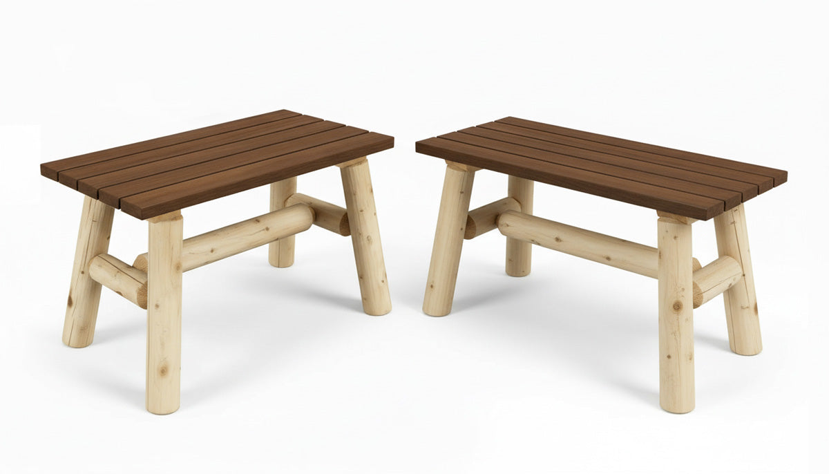 ThermaFusion Cedar Log 23" End Benches (pair)
