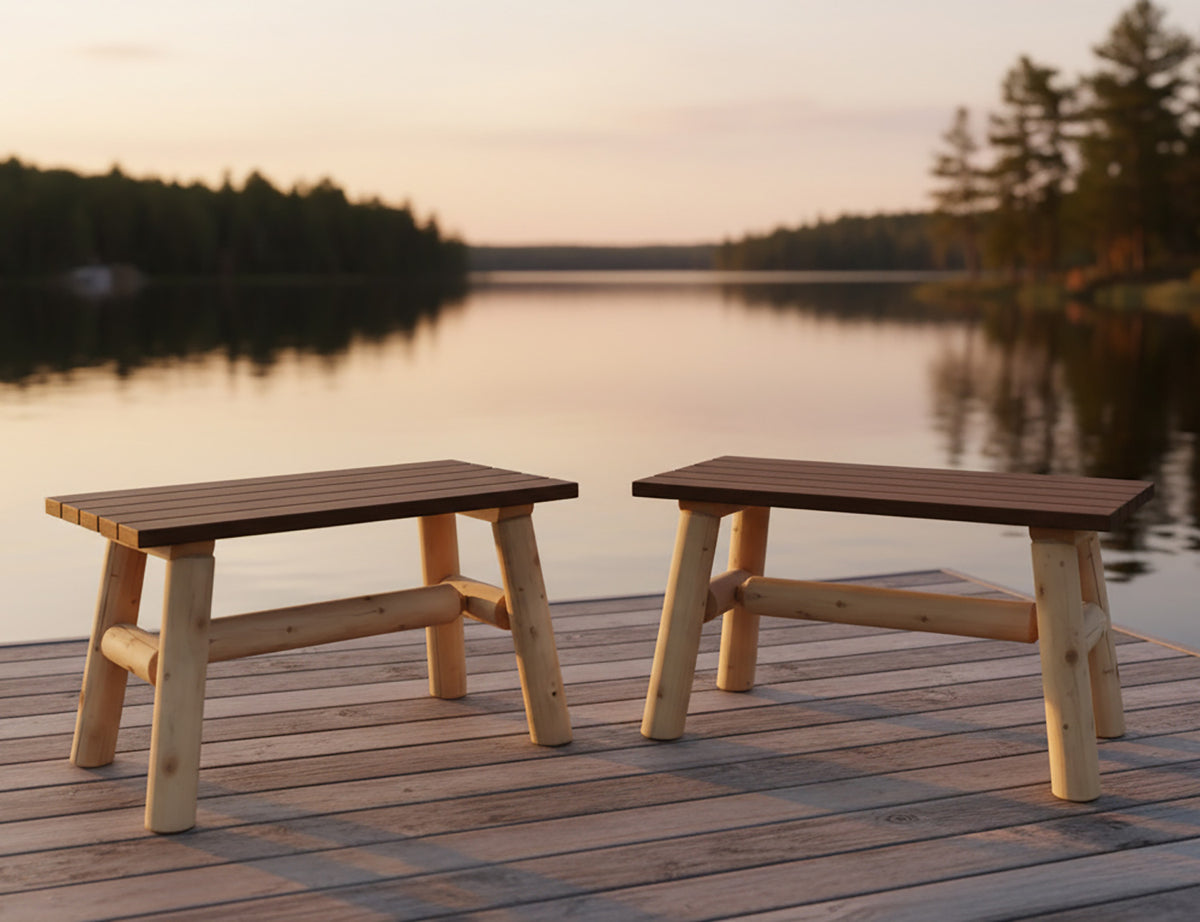 ThermaFusion Cedar Log 23" End Benches (pair)